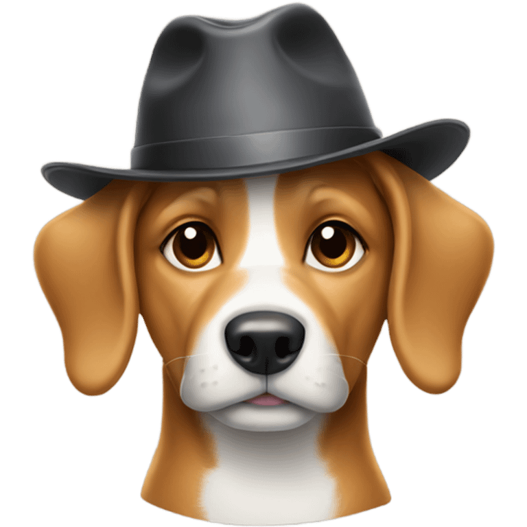 Dog wearing hat emoji