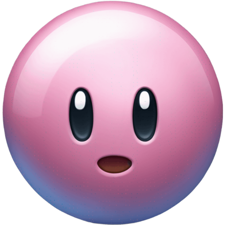 Metal cute Kirby ball driving on 4 car wheels emoji