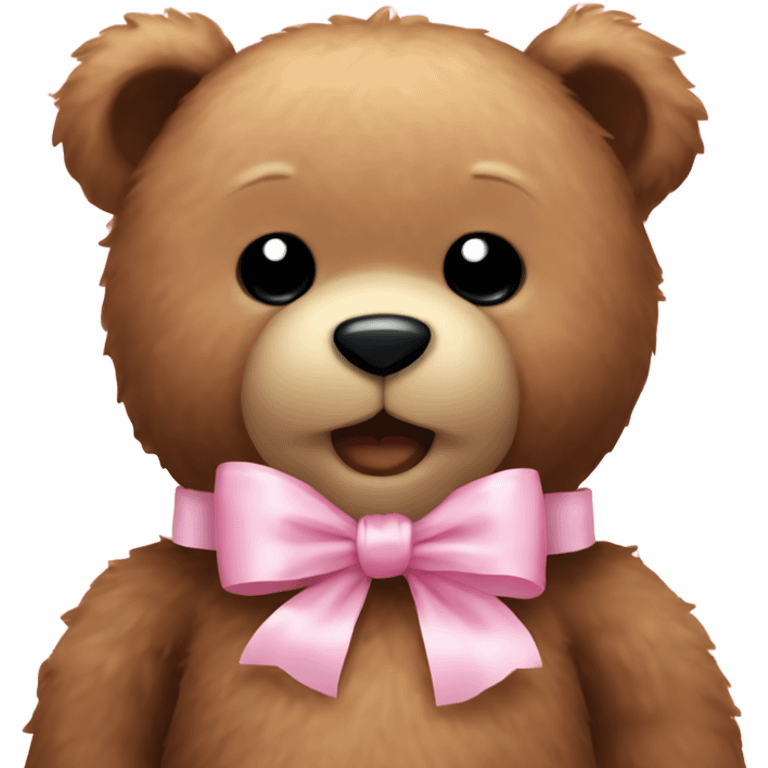 Teddy bear with baby pink bow emoji