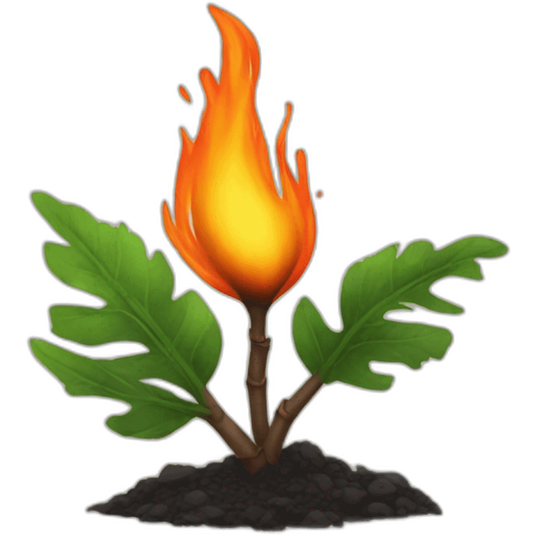 A burned plant emoji