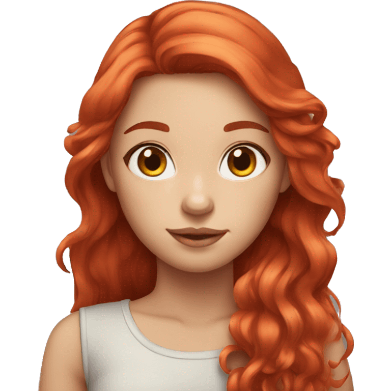 fair skin girl with long red hair emoji