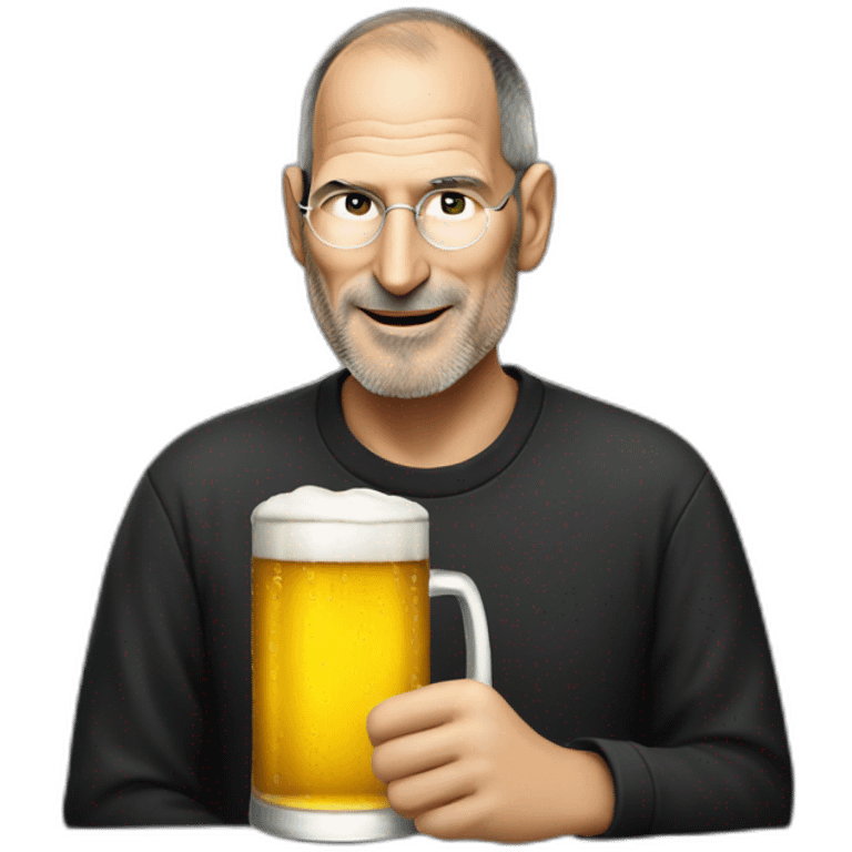 Steve jobs having a beer emoji