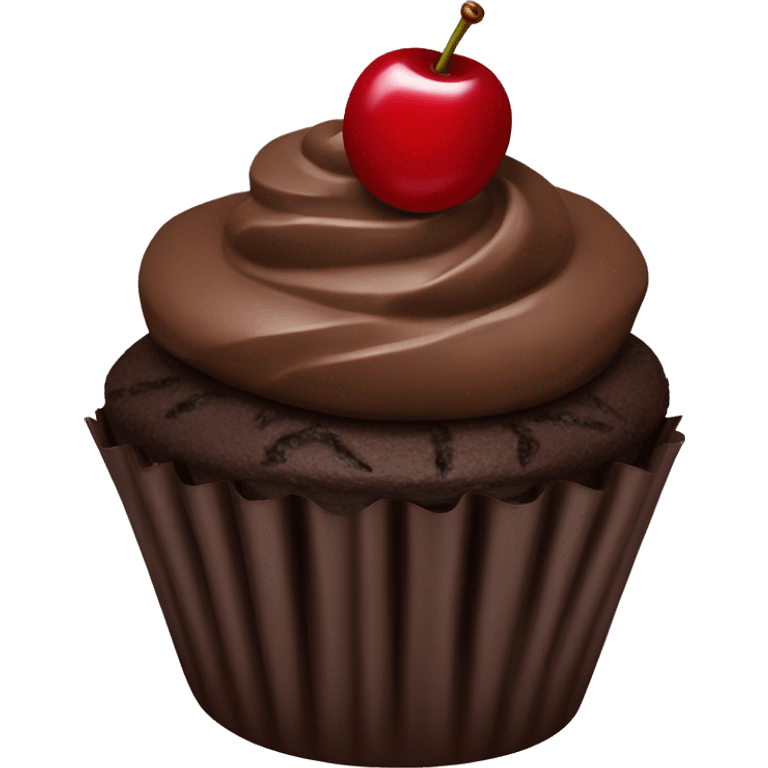 Chocolate cupcake with cherry  emoji