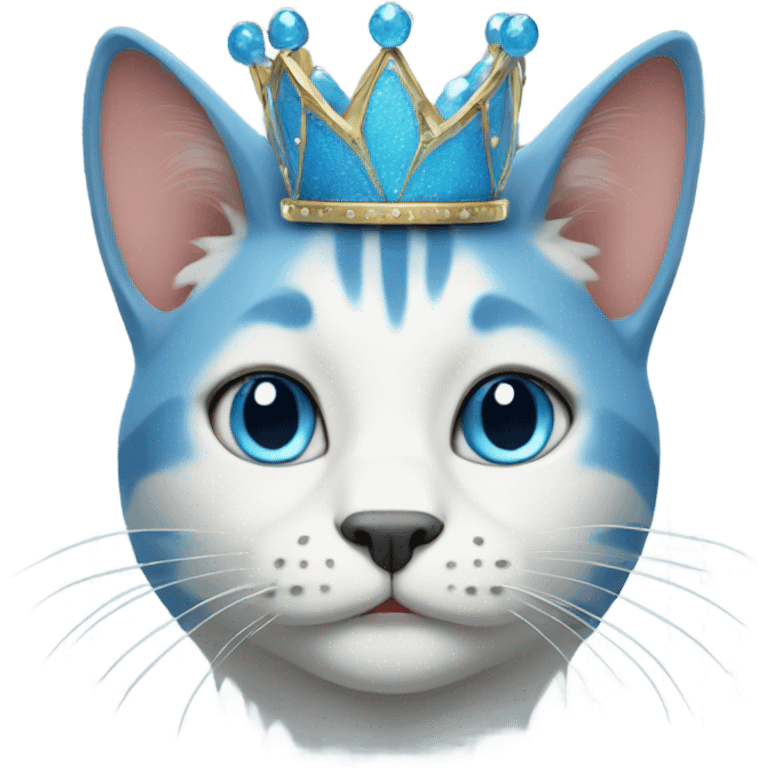 Blue cat wearing a crown  emoji