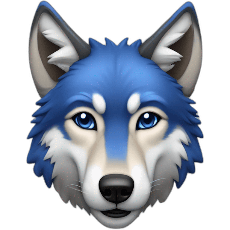 grey wolf with blue saphir on his forehead emoji