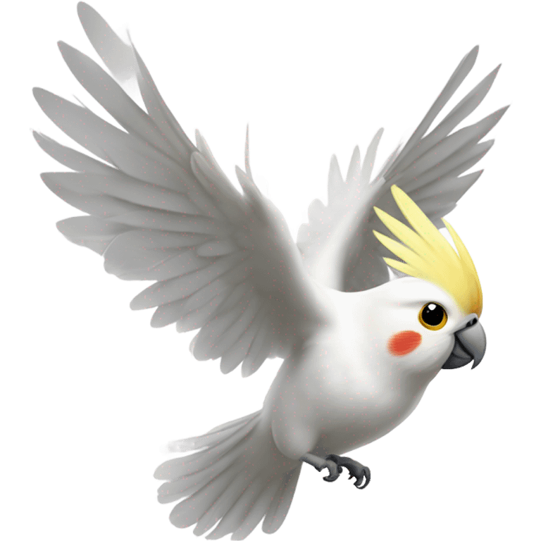 Cockatiel white flying emoji