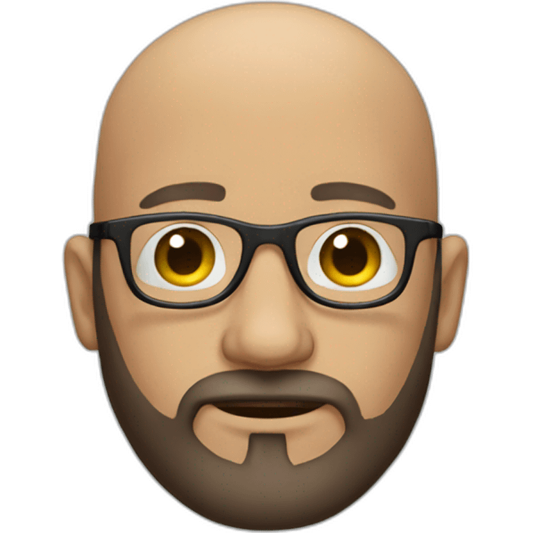 Beard bald man wearing glasses emoji