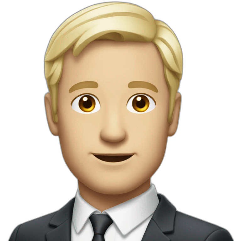 40year white blonde German man with short hair in suit emoji