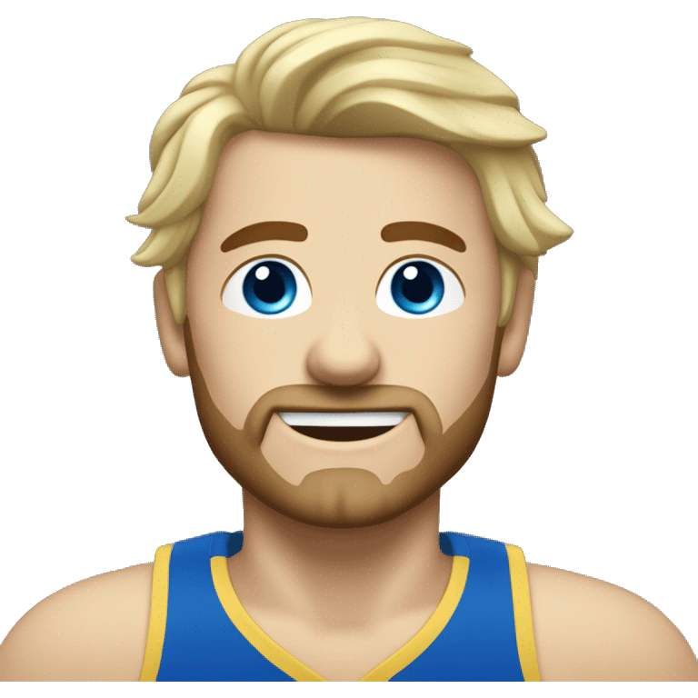 Sportlicher Mann mit blauen Augen und blonden haren emoji