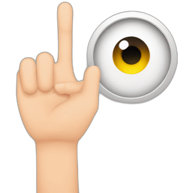 Emoticon with finger pulling eye. You Cheating me symbol. Vector illustration. emoji