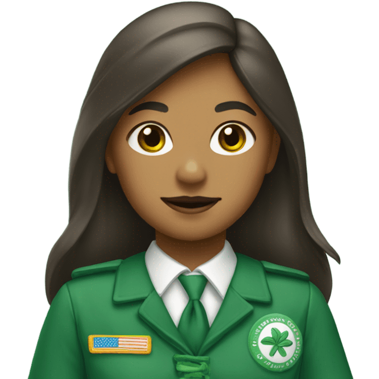 girl scout with moustache emoji