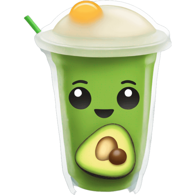 Avocado drinking boba tea emoji