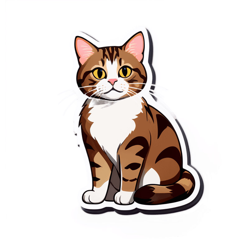 Brown tabby and white cat emoji