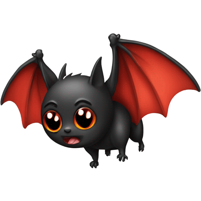 Black and red cute bat emoji