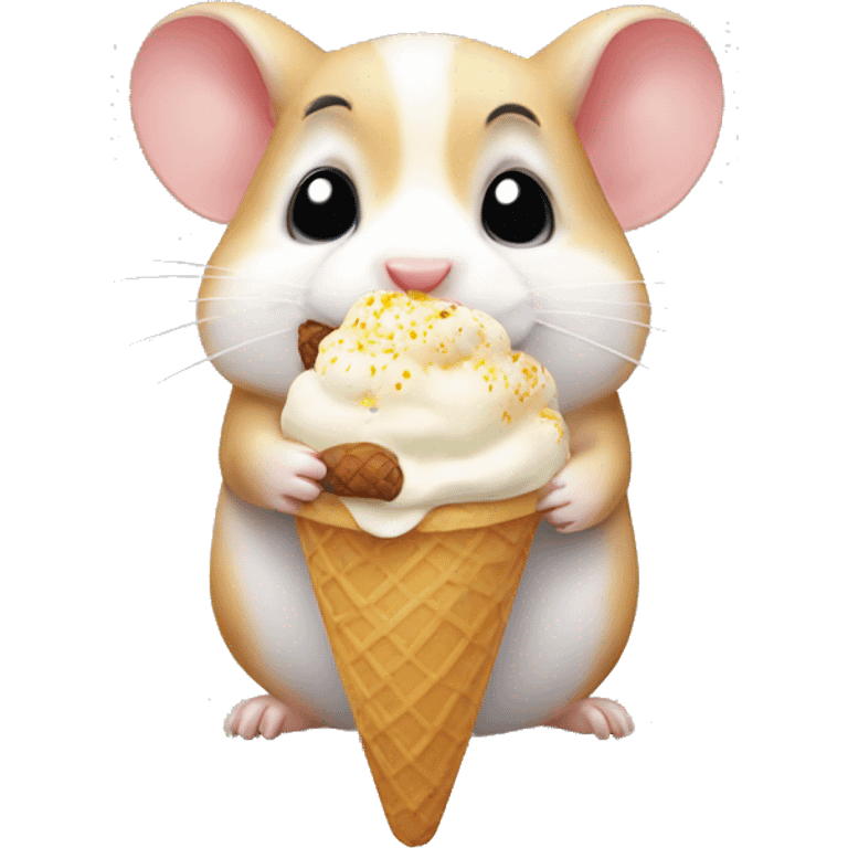 Hamster eating ice cream emoji