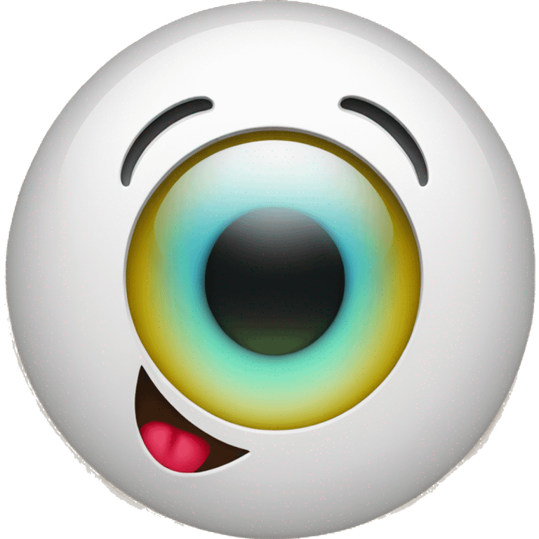 Ein böser Smiley mit einem Rotem Blitz tätowiert am rechten Auge emoji