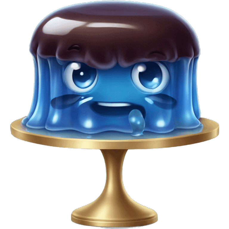 blue jelly on cake stand emoji