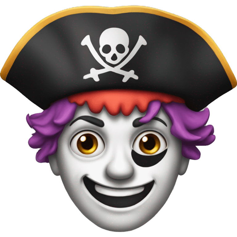 clown with an eyepatch and pirate hat emoji