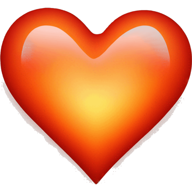 bleeding red heart shape glowing red-orange emoji