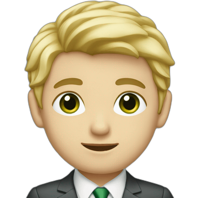 Boy with light hair and green eyes in Business Attire emoji