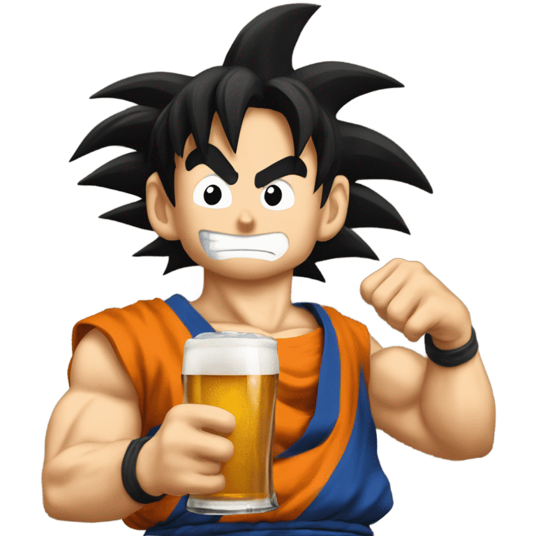 Goku tomando una cerveza emoji