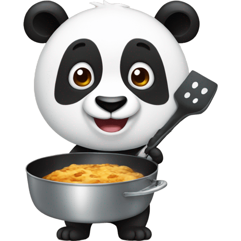 Panda with a pan emoji