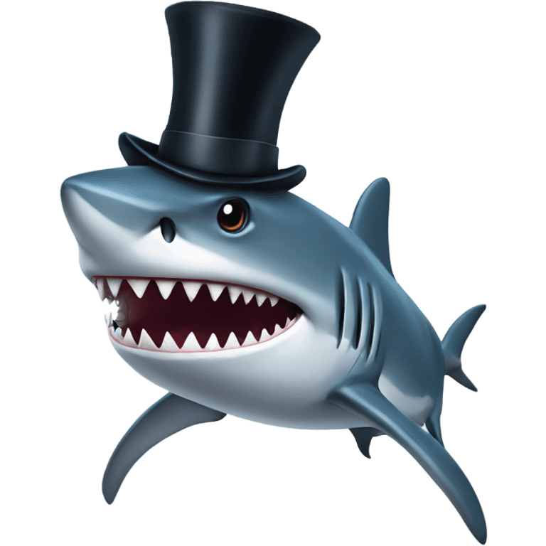 Shark with a top hat emoji