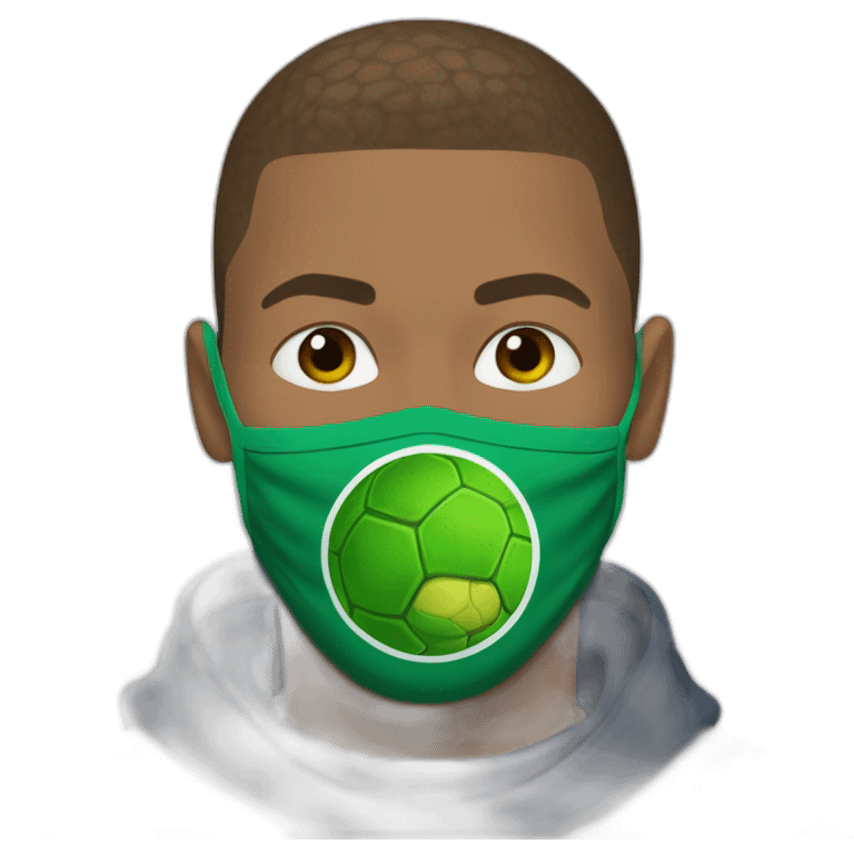 Mbappé avec masque tortue ninja emoji