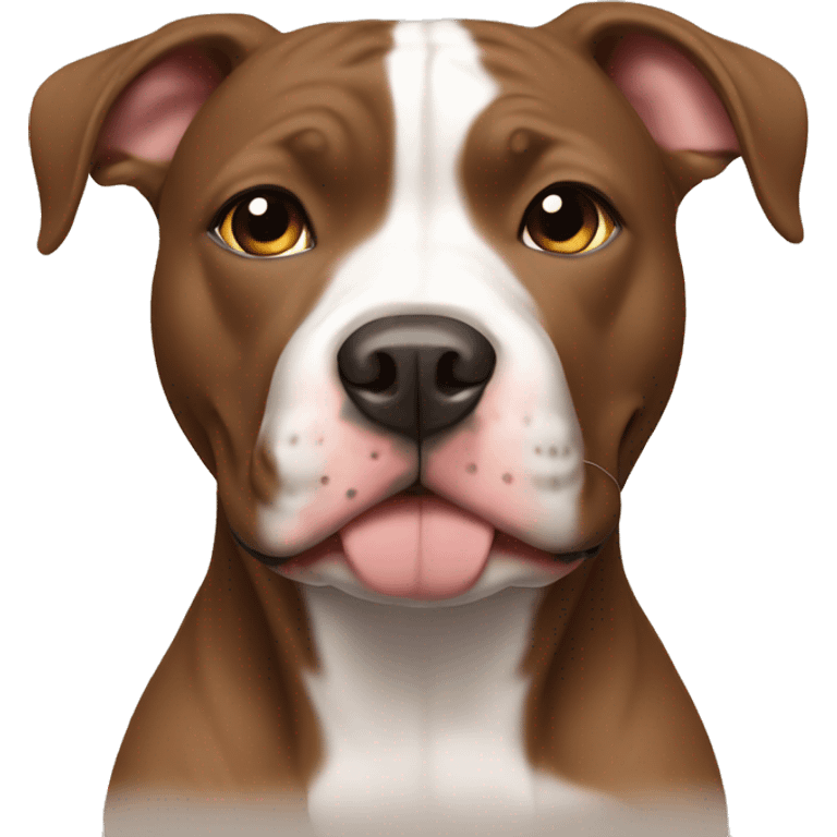 Brown and white Pitbull  emoji