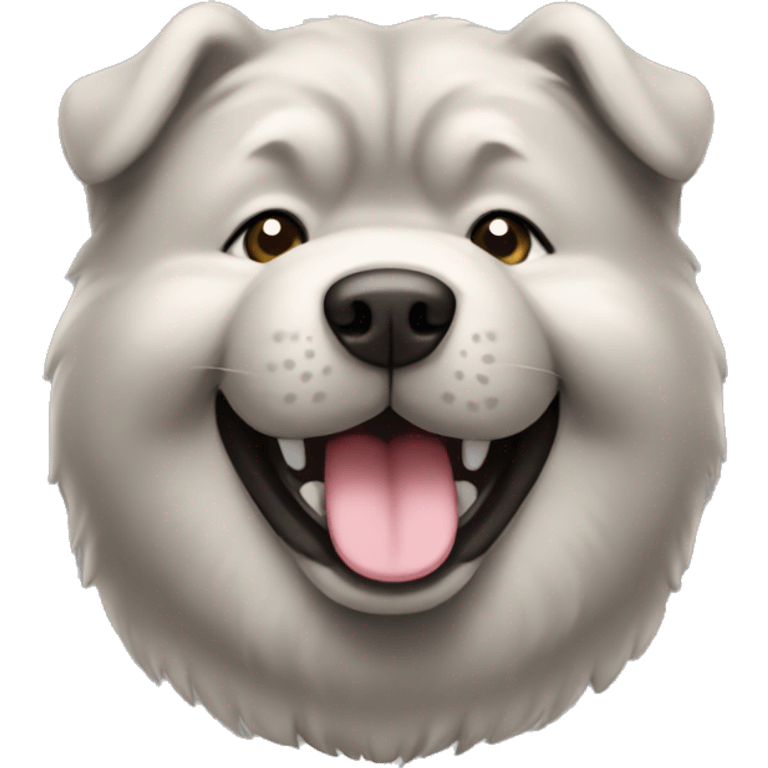 happy graycolor chowchow emoji