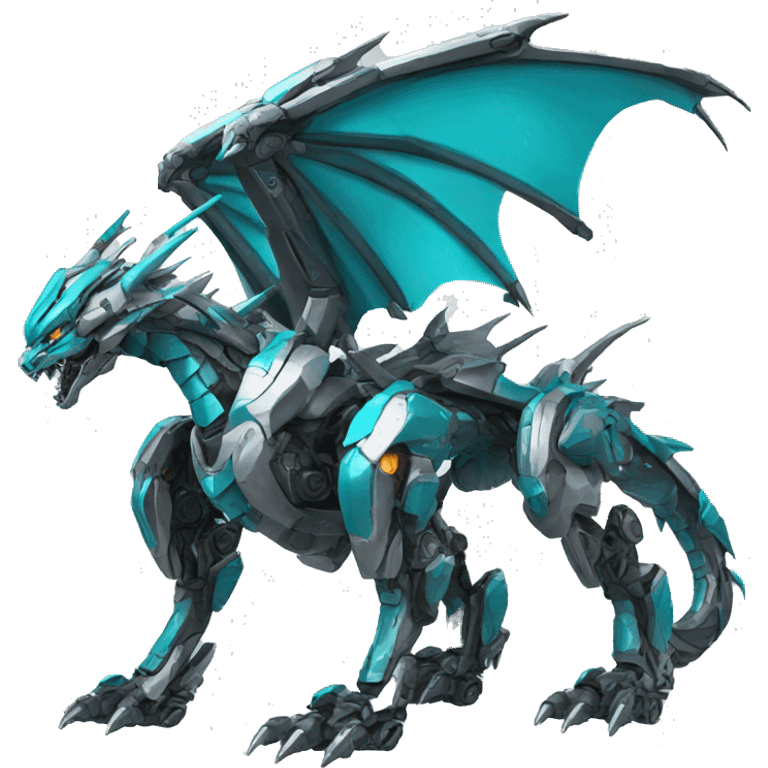 futuristic mecha Dragon full body emoji