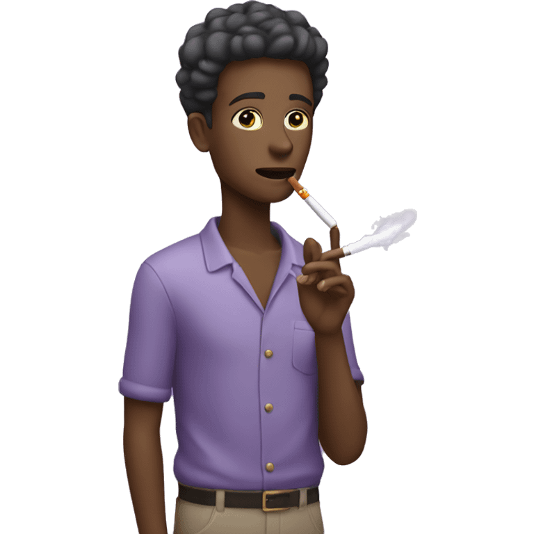 A person wearing lavender lighting a cigarette emoji