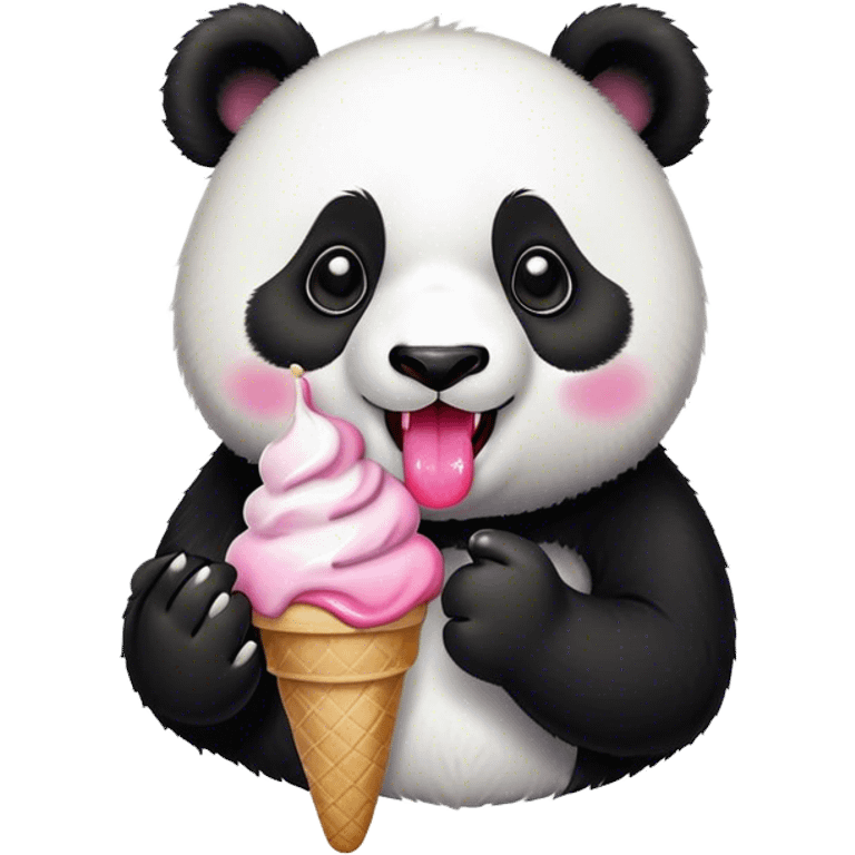 Panda eating ice cream emoji