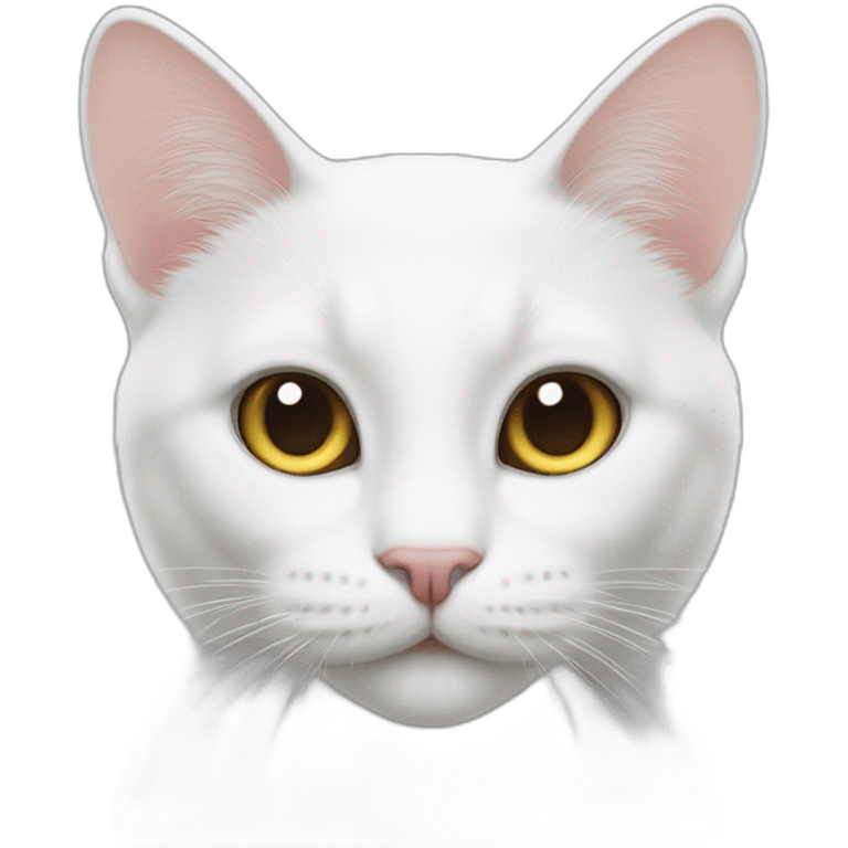 1 only white cat, and 1 only emoji