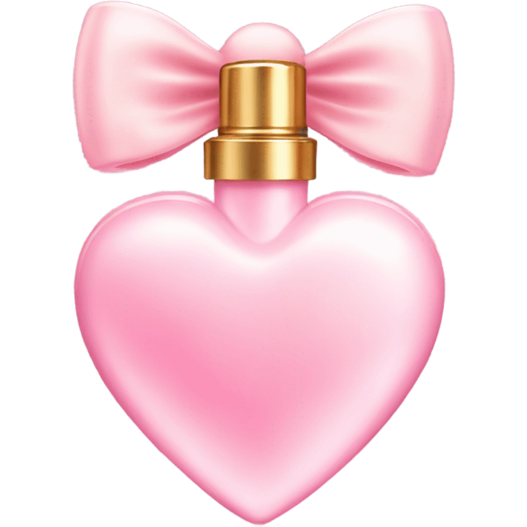 Pastel Pink heart shaped perfume with bow emoji