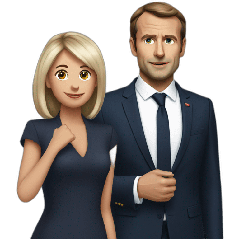 Brigitte et Emanuel Macron emoji