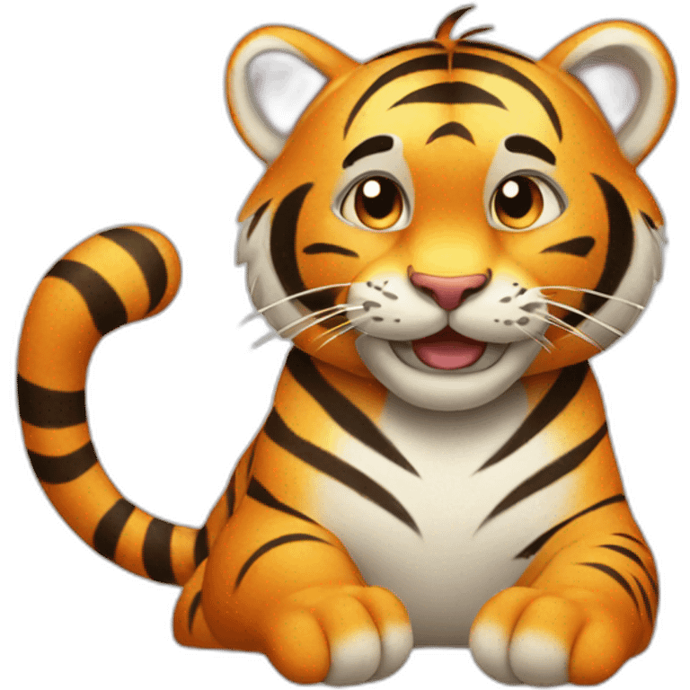 A cute tiger one thumb up emoji