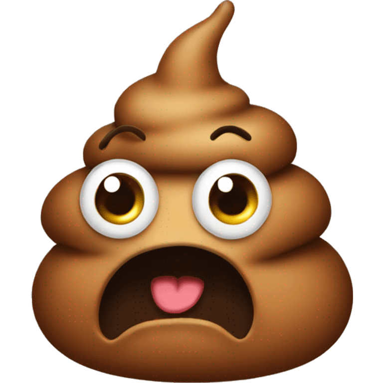 Poop with cute face emoji