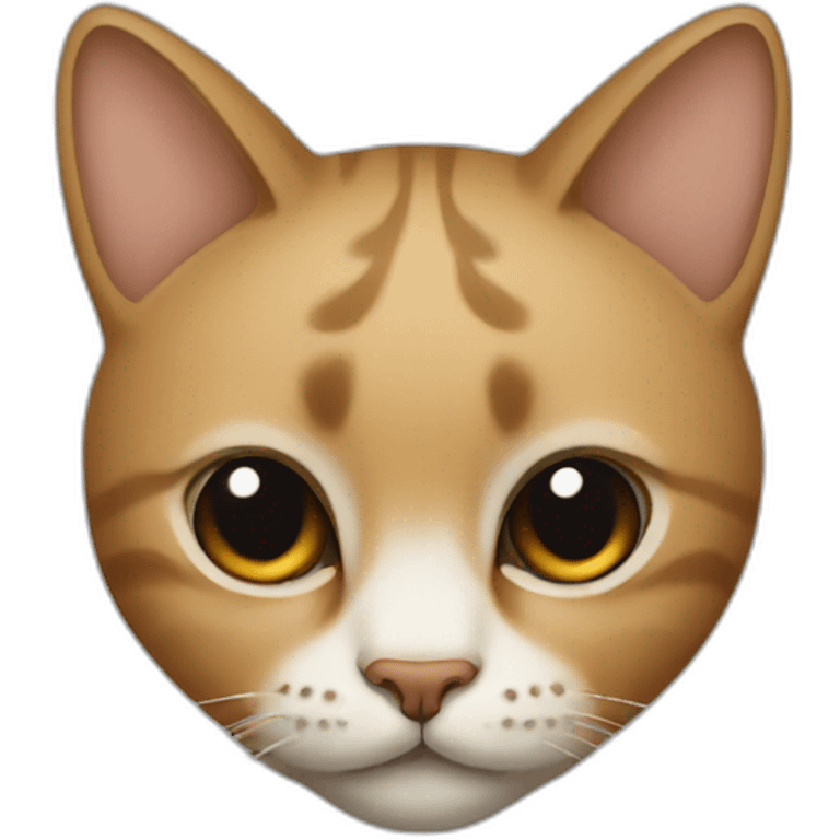 Cat with half of the muzzle is black and the other half is light brown emoji