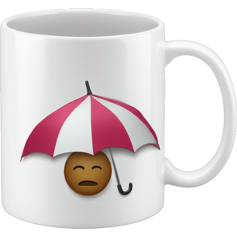 Coffee mug with a umbrella  emoji