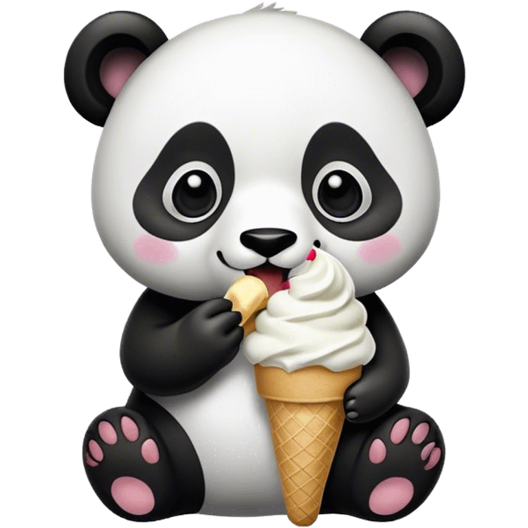 Panda eating ice cream emoji