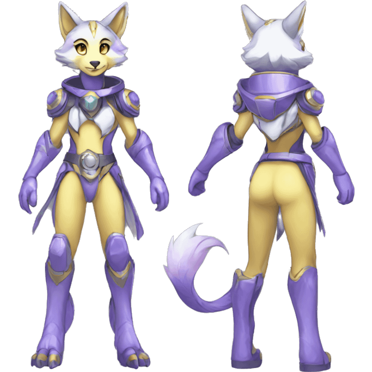 Shiny Anthro Sona Fakemon Nebula with a collar Full Body emoji