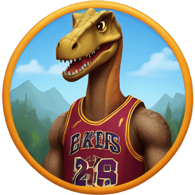 Dinosaur wearing LeBron jersey emoji