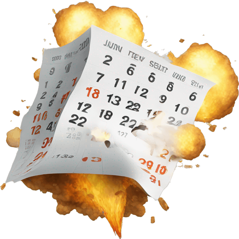 Exploding Calendar emoji