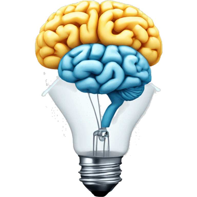 the human brain shaped idea lightbulb emoji