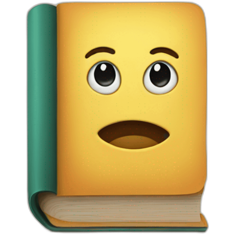 Book with face emoji