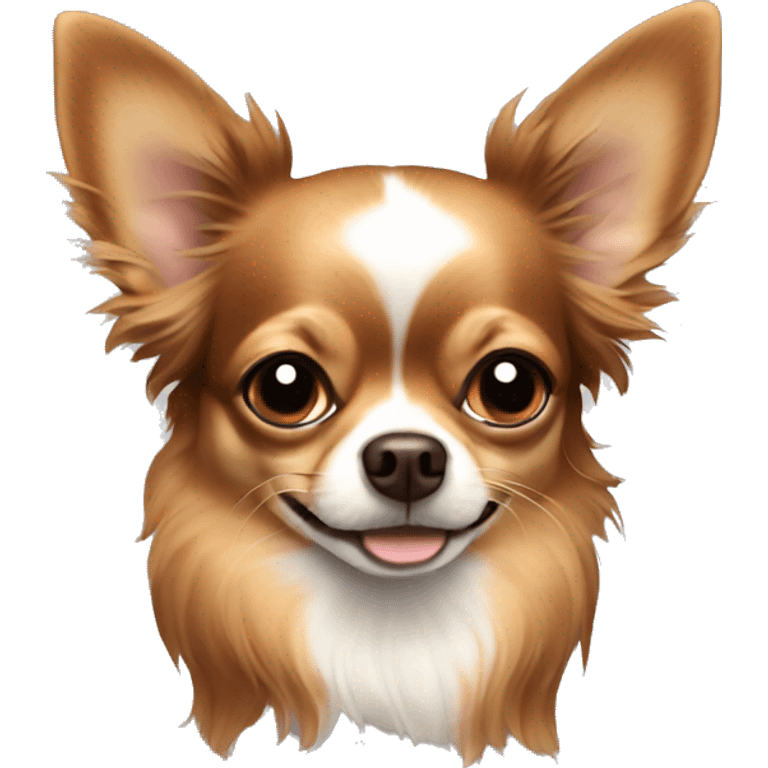 Brown long haired chihuahua emoji