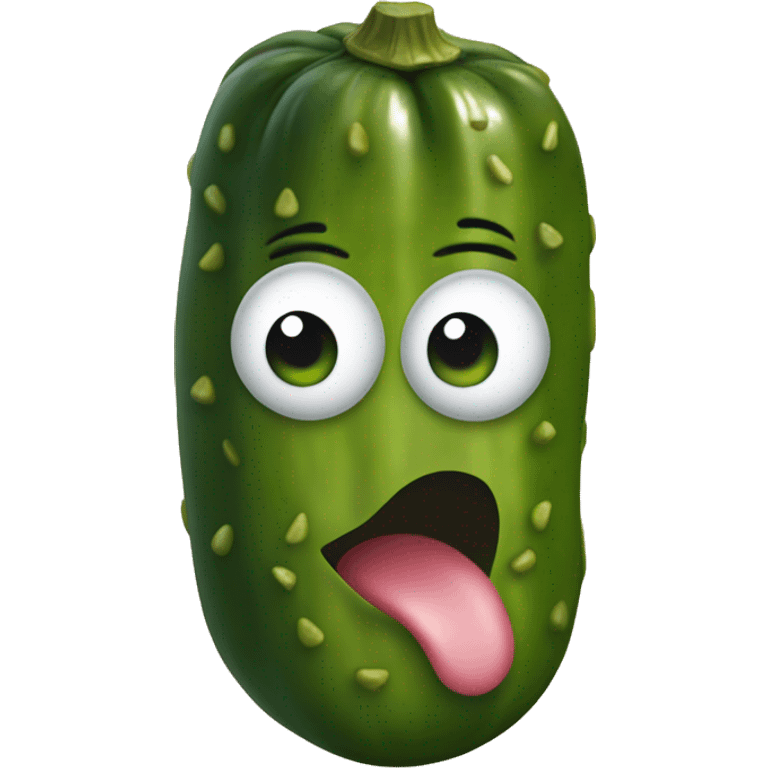 Pickle with a face emoji