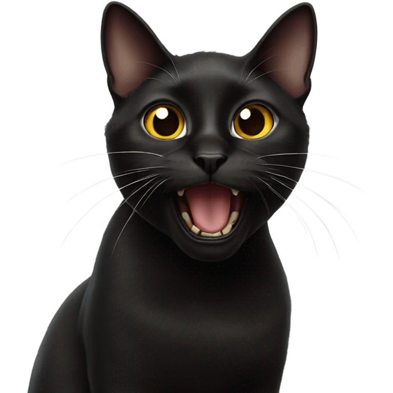 Surprised black cat emoji