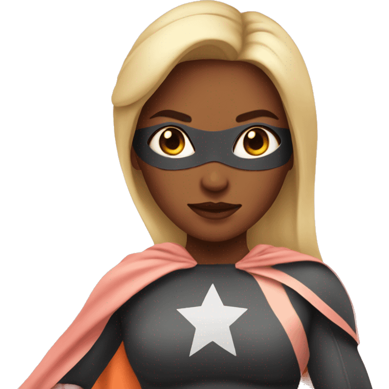 superhero female with peach behind her  emoji